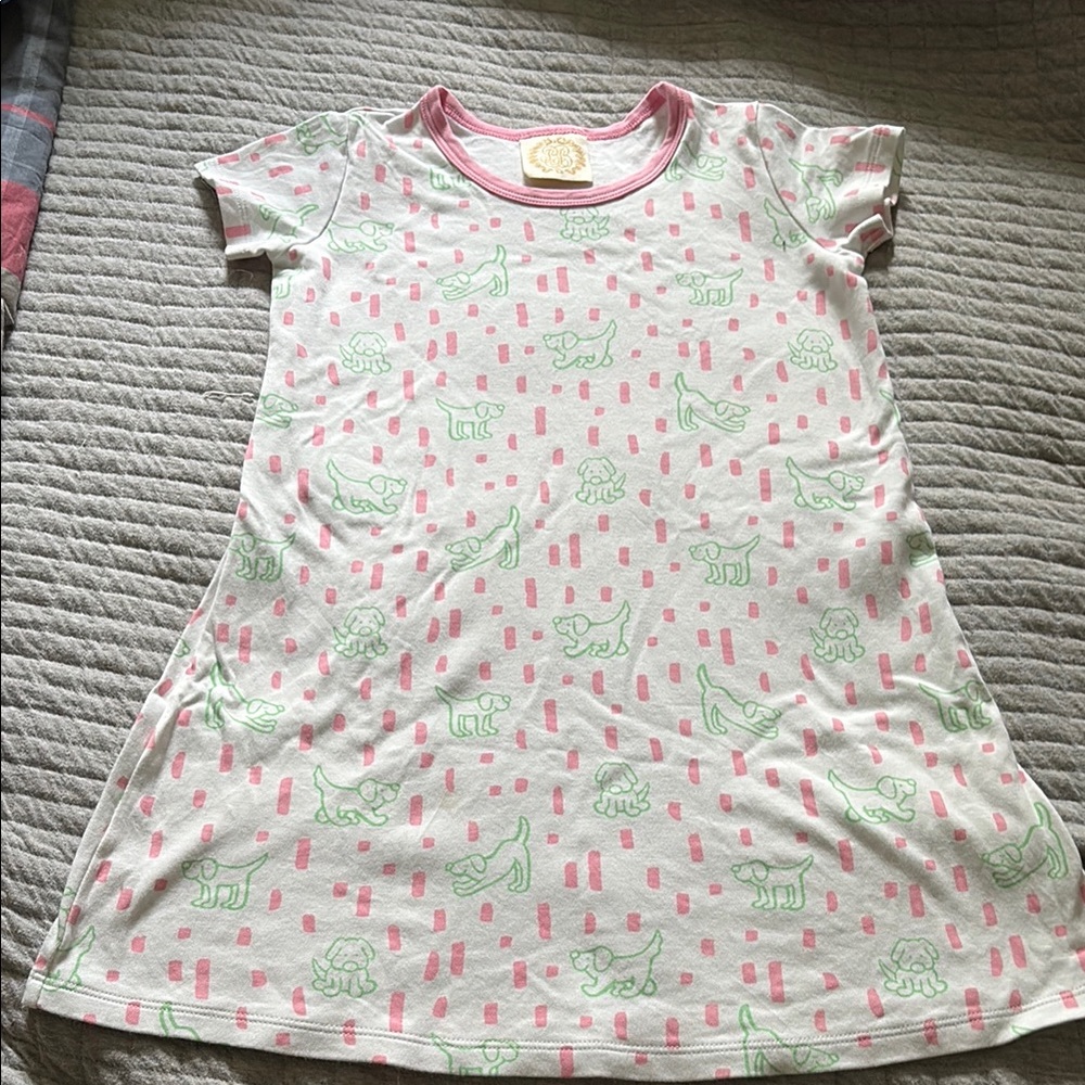 The Beaufort Bonnet Company Pink and Green Puppy Dress